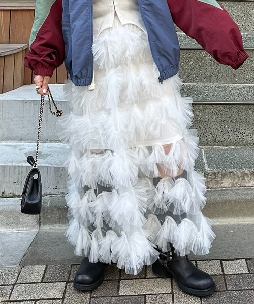SONIA JOHNES アイボリー フリルスカート Sサイズ ジュノア JUNOAH コルセットデザインフリルスカート （ブラック