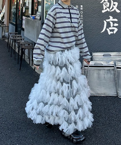 NONTOKYOフリルスカート Alley Tokyo スカート ポンポンフリルシアースカート : ZOZOTOWN