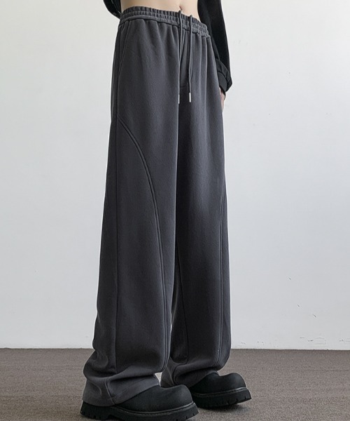 カーブシルエット ライン パンツ スウェットパンツ 2色 hra128 カーブシルエットスウェットパンツ（スウェットパンツ）｜Ungrid