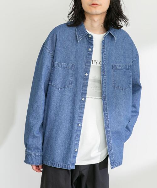 特価 H BEAUTY&YOUTH デニムシャツ メンズ S ブルー トップス ユナイテッドアローズ デニムシャツブルー 長袖シャツ Sサイズ デニム