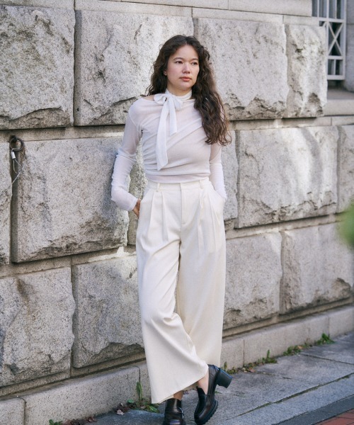 トップス drape design tops NOTREemor NOTRE emor tシャツ drape design sheer top レディース