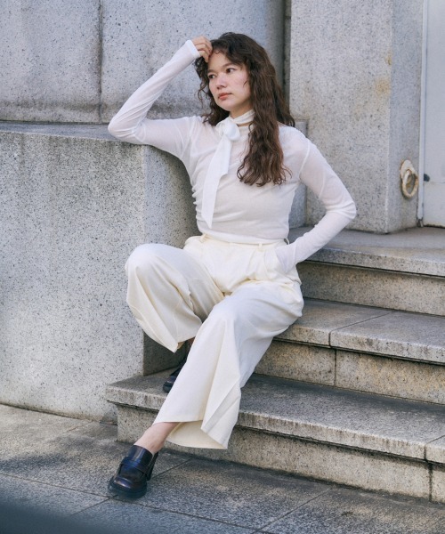 トップス drape design tops NOTREemor NOTRE emor tシャツ drape design sheer top レディース
