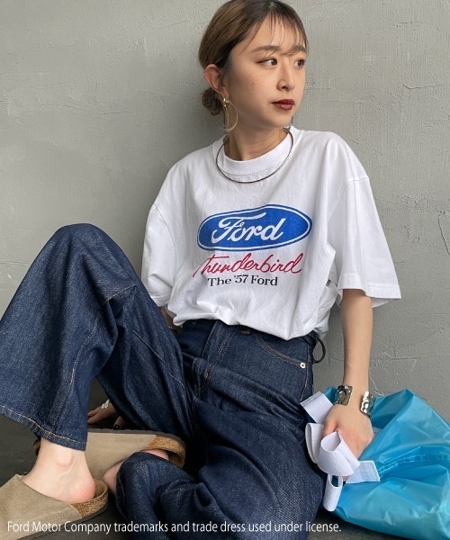 tシャツ 「別注」PUBLIC TOKYO×GOOD ROCK SPEED×FORD Tシャツ　（FORD THUNDERBIRD TEE） レディー 別注】PUBLIC TOKYO×GOOD ROCK SPEED×FORD Tシャツ （FORD