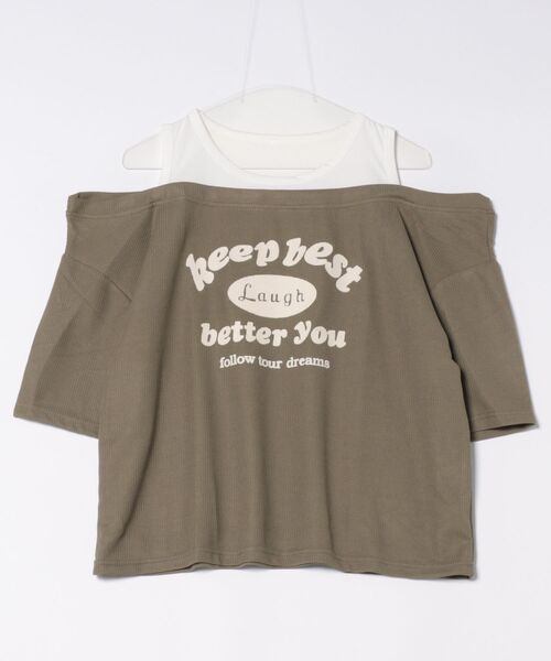 LADY LIKE tシャツ 「春夏新作」レイヤード風ロゴプリント