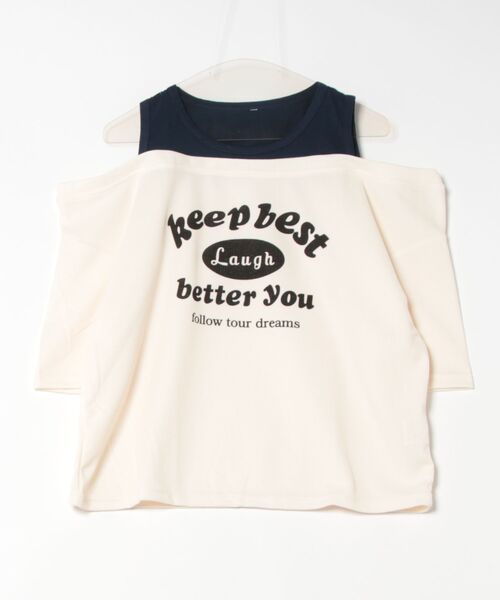 tシャツ オフショルロゴプリントトップス レディース SPIGA tシャツ オフショルロゴプリントトップス レディース