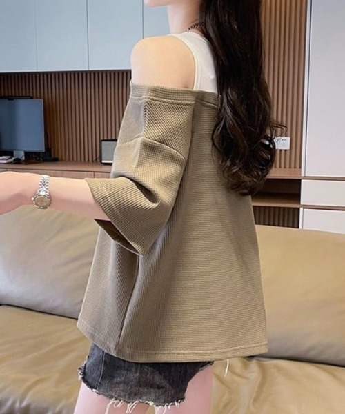 大人気❤️シンプルタイトトップス 春夏デートや女子会におすすめ セール】【春夏新作】レースチョーカー付き胸ギャザートップス