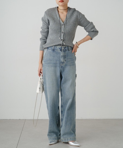 「LOUNGEDRESS」 ニットカーディガン FREE グレー レディース Loungedress 「LOUNGEDRESS」 ニットカーディガン FREE グレー