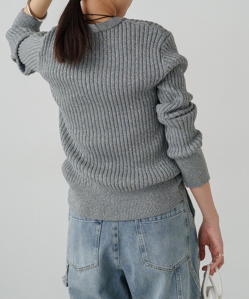「LOUNGEDRESS」 ニットカーディガン FREE グレー レディース Loungedress 「LOUNGEDRESS」 ニットカーディガン FREE グレー