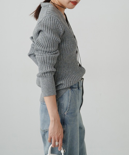 「LOUNGEDRESS」 ニットカーディガン FREE グレー レディース Loungedress 「LOUNGEDRESS」 ニットカーディガン FREE グレー