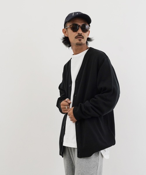 「Lulu & Arnie」 「HARRITON」ニットカーディガン X-LARGE グリーン メンズ_画像6