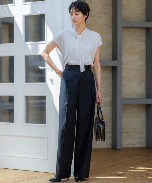 23区 大きいサイズ 【洗える】レーヨンポリエステルストレッチニットパンツ 48 セール】 【洗える】レーヨンポリエステルストレッチ ニット