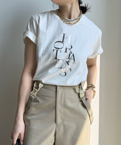 新品】DouDou 透け感 ロゴプリントTシャツ 完売品！