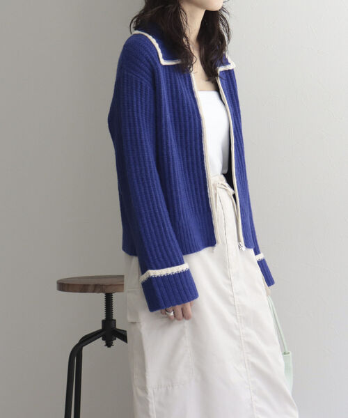 「fredy emue」 ニットカーディガン 38 グレー レディース_画像6