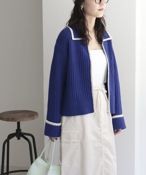 「fredy emue」 ニットカーディガン 38 グレー レディース_画像7