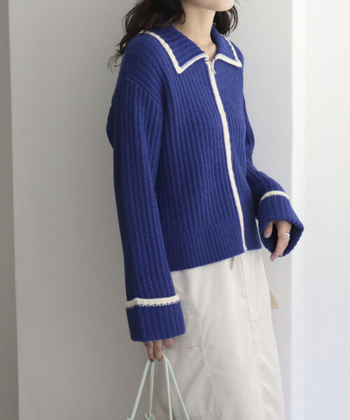 「fredy emue」 ニットカーディガン 38 グレー レディース_画像9