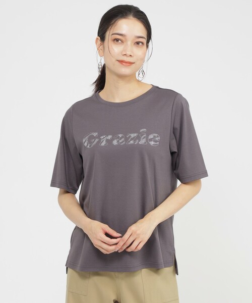 2024.SS！新品！組曲（L）【接触冷感】ビスチェレイヤードTシャツ　ブラック 接触冷感】ビスチェレイヤードTシャツ / 組曲 L | ファッション