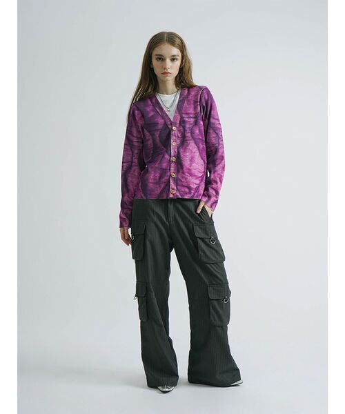カーディガン PRINT RIB CARDIGAN (QUILTING) レディース
