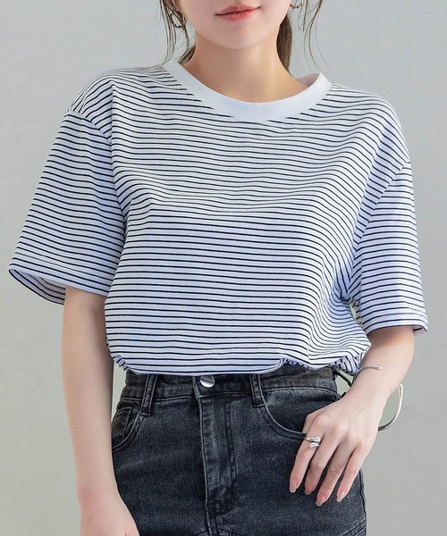 グッチ カットソー 半袖 Tシャツ ボーダー柄 ボートネック GUCCI - グッチ カットソー 半袖 Tシャツ ボーダー柄 ボートネックの