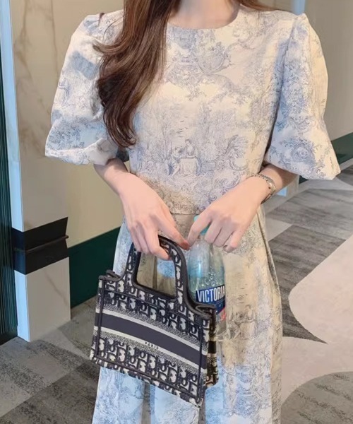 Riu トワルドジュイワンピース Riu トワルドジュイワンピースToile de Jouy dress Rちゃん
