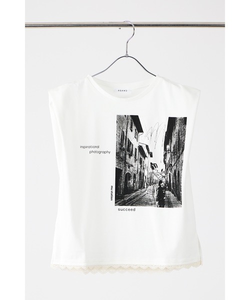 タンクトップ ノースリーブ 「 AGAWD / アガウド 」Photo Print Shoulder Tank / フォトプリントショルダータンク　