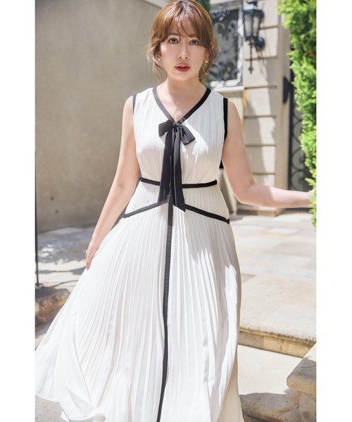 Her lip to ワンピース Formentera Pleated Bicolor Dress