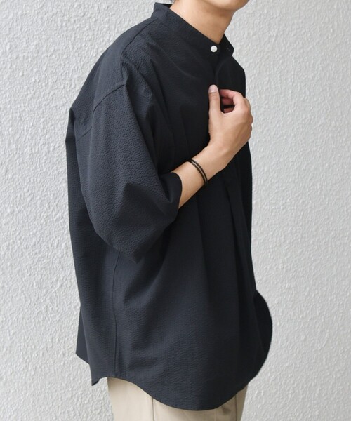 K*n様 OUR LEGACY ストライプジッパーシャツ The DUFFER of ST.GEORGE シャツ SEERSUCKER OVERDYE SKIPPER