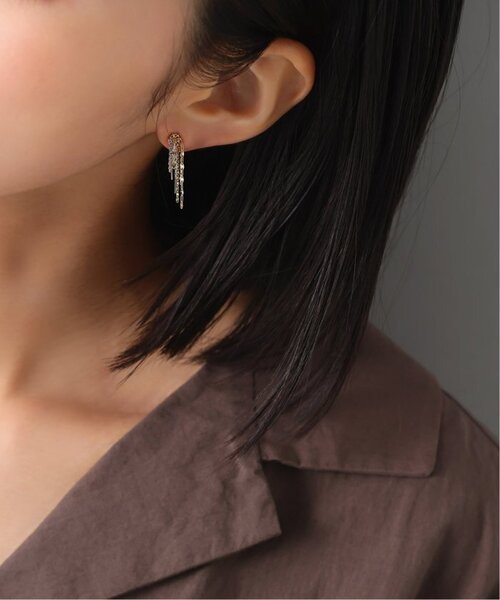 Lilas ピアス フリンジミックスチェーンピアス K10（両耳