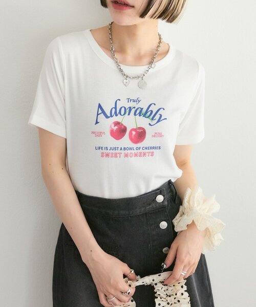 w closet（ダブルクローゼット） tシャツ 「25AW」「3色展開」チェリー