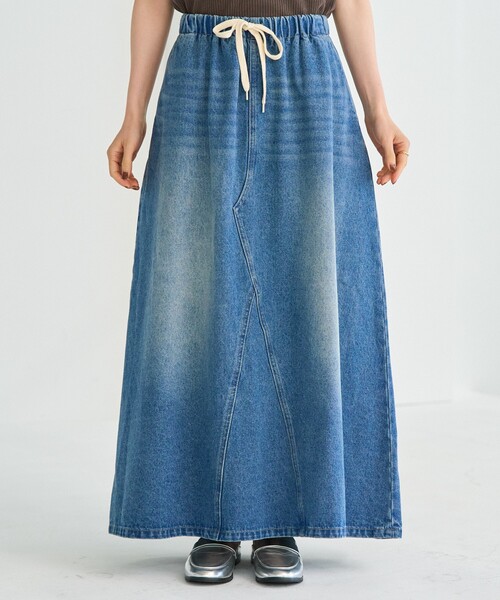 FREAK'S STORE パンツ ウォッシュ加工 デニム イージースカート