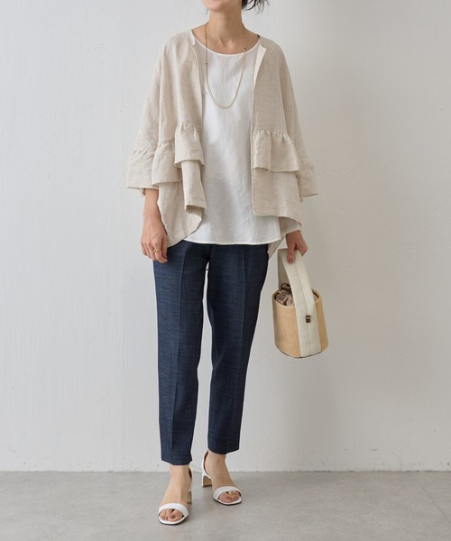 BEARDSLEY ベージュ ジャケット BEARDSLEY 「BEARDSLEY」 ノーカラージャケット FREE ベージュ