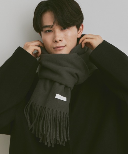 flaner マフラー ストール Natural fringe muffler / ナチュラル