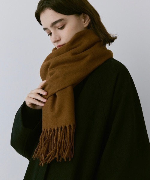 flaner マフラー ストール Natural fringe muffler / ナチュラル