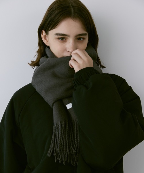 flaner マフラー ストール Natural fringe muffler / ナチュラル