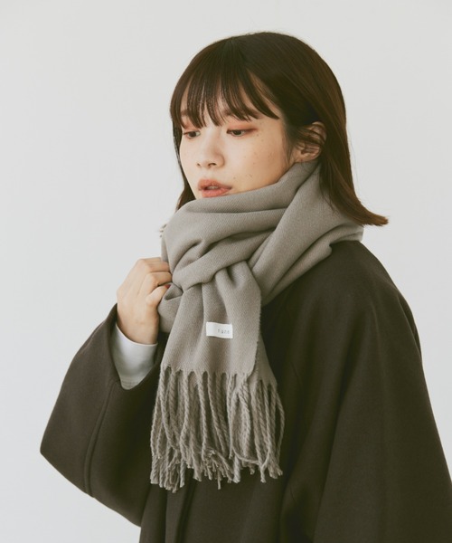 flaner マフラー ストール Natural fringe muffler / ナチュラル