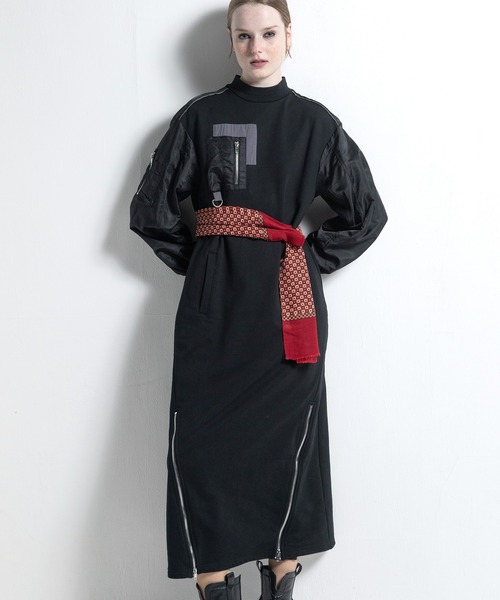 AULA AILA（アウラ アイラ） ワンピース ミリタリースリーブワンピース