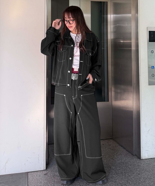 コート アウター スラックスステッチジャケット レディース メンズ