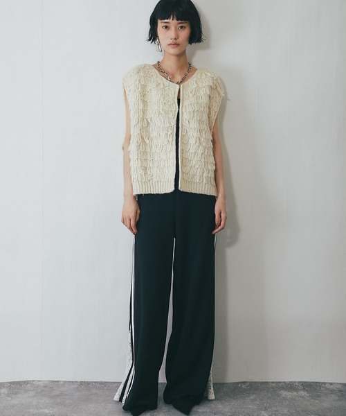 ベスト ジレ ループ編みフリンジベスト レディース : ZOZOTOWN Yahoo