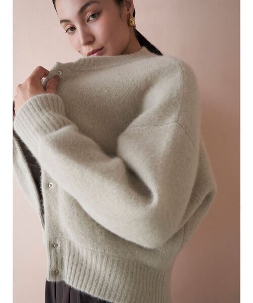 エレンディーク　ラクーンニットカーディガン　アイボリー　S　新品未使用 エレンディーク ラクーンニットカーディガン アイボリー S 新品未使用