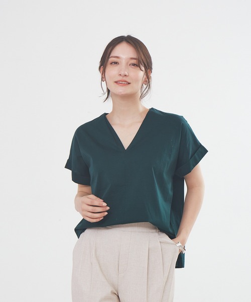 「abahouse mavie」 半袖カットソー フリー ブルー レディース_画像5