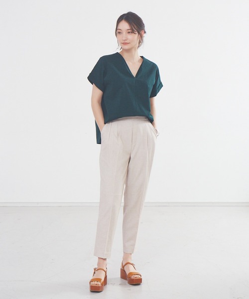 「abahouse mavie」 半袖カットソー フリー ブルー レディース_画像6