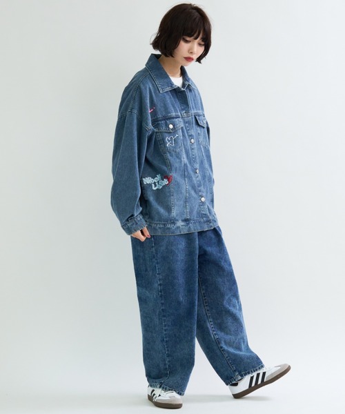 国内正規品　D&G ヴィンテージ刺繍ロゴデニムジャケットSホログラム有 A.D.C.L. デニムジャケット gジャン ランダム刺繍ワッペン付き