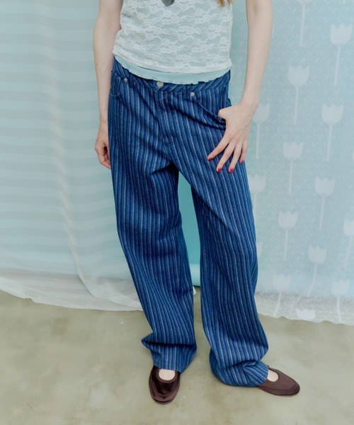 thinkto ジーンズ デニム デニムパンツ 「thinkto」ストライプ