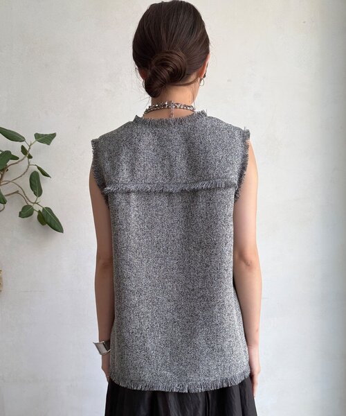DouDou（ドゥドゥ） ベスト ジレ 「WEB限定」ライトツイードベスト