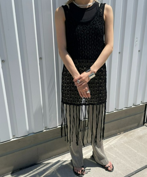 「AIC.」 ノースリーブニット FREE ブラック レディース_画像4