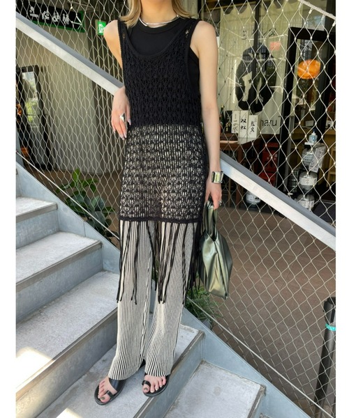 「AIC.」 ノースリーブニット FREE ブラック レディース_画像5