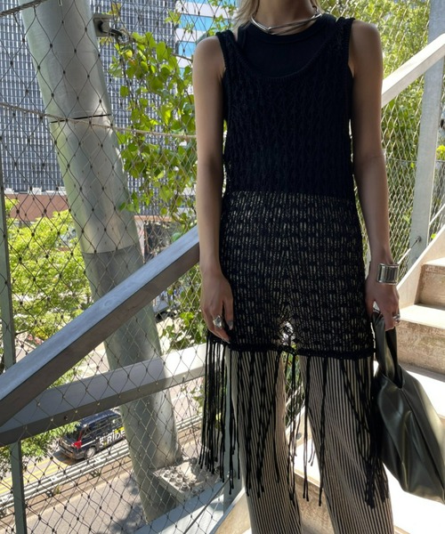 「AIC.」 ノースリーブニット FREE ブラック レディース_画像7