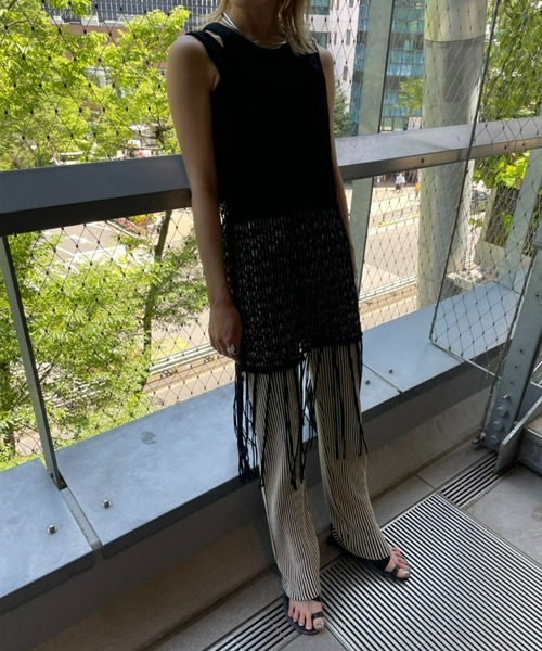 「AIC.」 ノースリーブニット FREE ブラック レディース_画像9