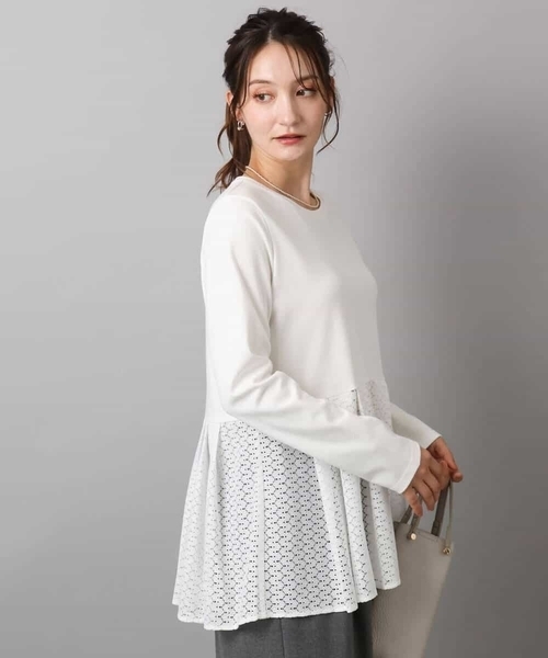 MK MICHEL KLEIN（エムケー ミッシェルクラン） tシャツ 幾何調レース 