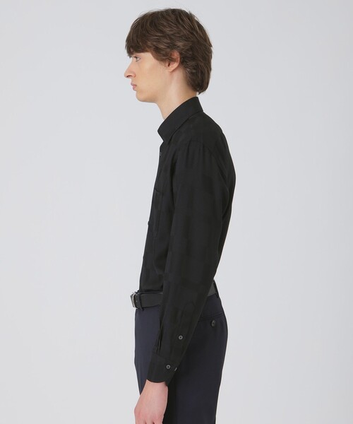 【美品】ブラックレーベルクレストブリッジ　ECシャツ　黒　L　バーバリー　240 美品】ブラックレーベルクレストブリッジ ECシャツ 黒 L バーバリー 240