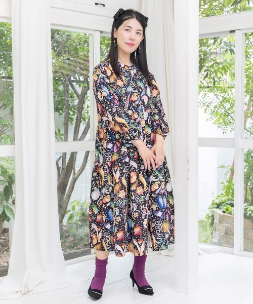 ScoLar（スカラー） ワンピース 153650：音楽orPOP柄ワンピース